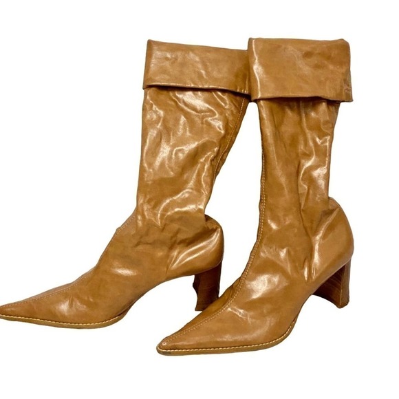 Luxury Rebel Leather Pirate boot 7 Camel - Picture 1 of 5